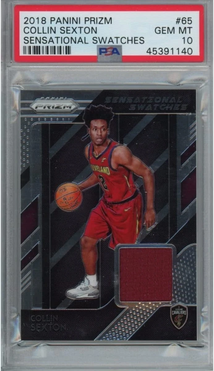 Graded 2018 Panini Prizm COLLIN SEXTON #65 Sensational Swatches Card PSA 10