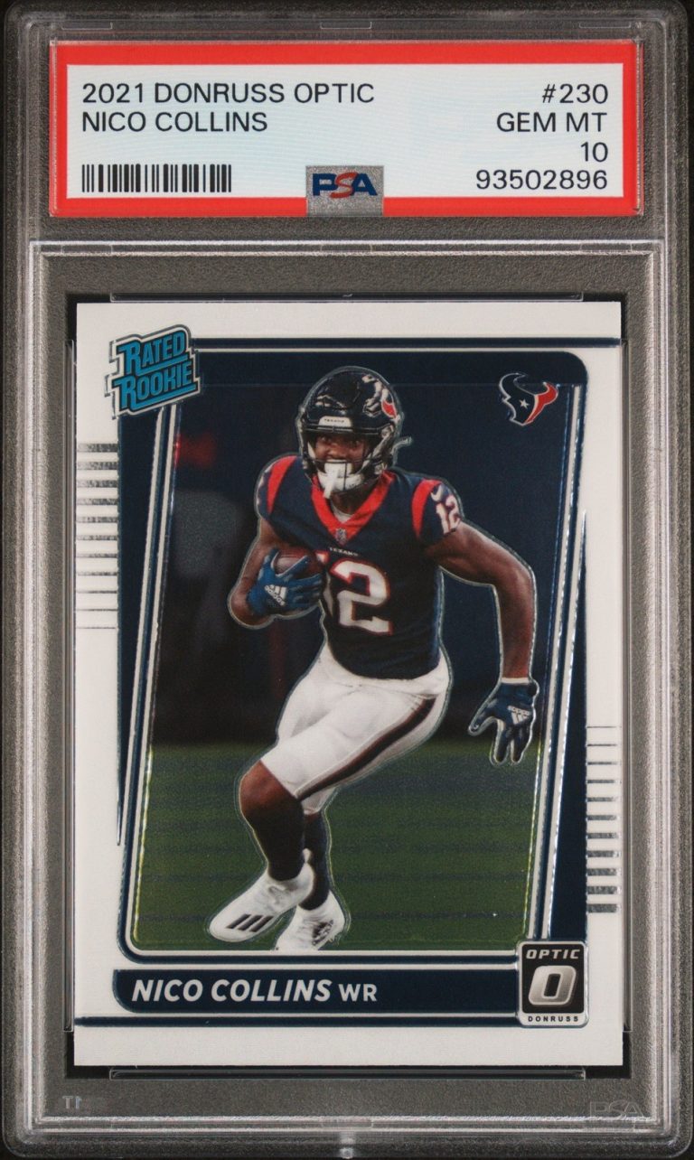 Graded 2021 Panini Donruss Optic Nico Collins #230 Rookie Card PSA 10