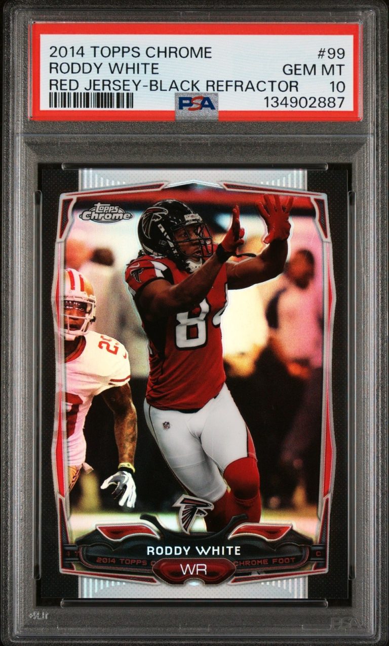 Graded 2014 Topps Chrome Roddy White #99 Black Refractors Card PSA 10
