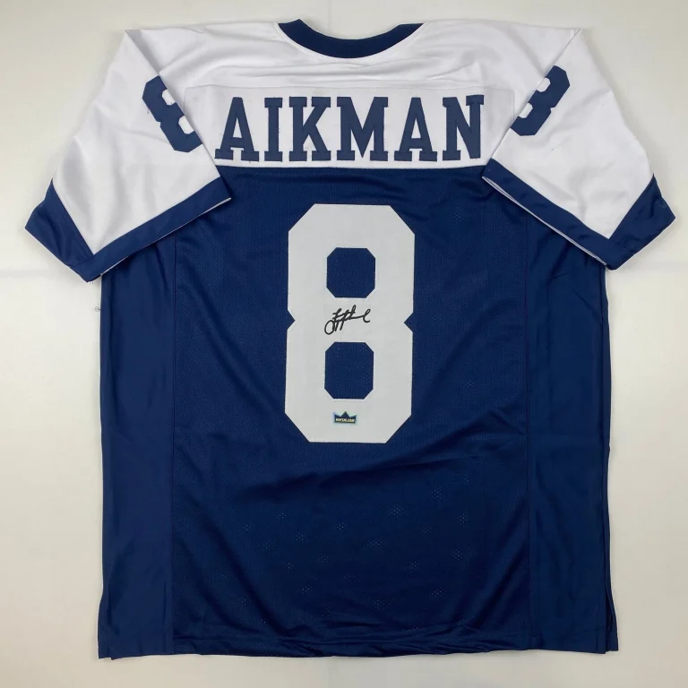 Facsimile Autographed Troy Aikman Dallas TG Reprint Jersey Size Men's XL