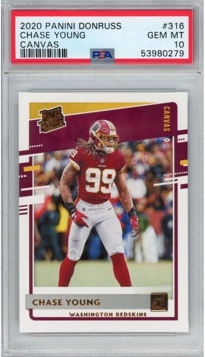 Graded 2020 Panini Donruss CHASE YOUNG #316 Canvas Rookie Card PSA 10