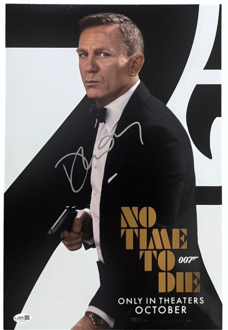 Daniel Craig Signed No Time To Die 12x18 Movie Poster James Bond Autograph JSA