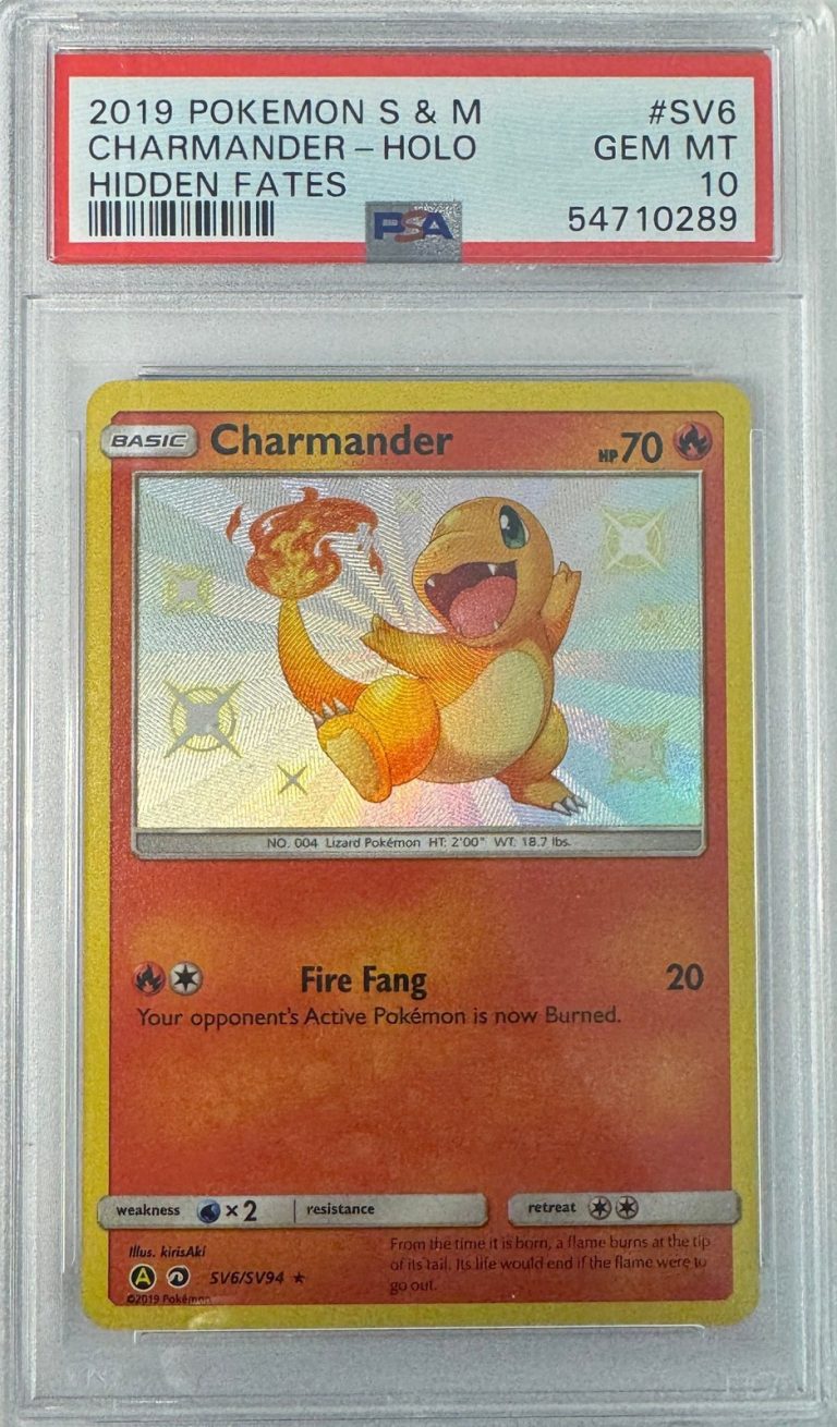 Graded 2019 Pokemon Sun & Moon #SV6 Charmander-Holo Hidden Fates PSA 10
