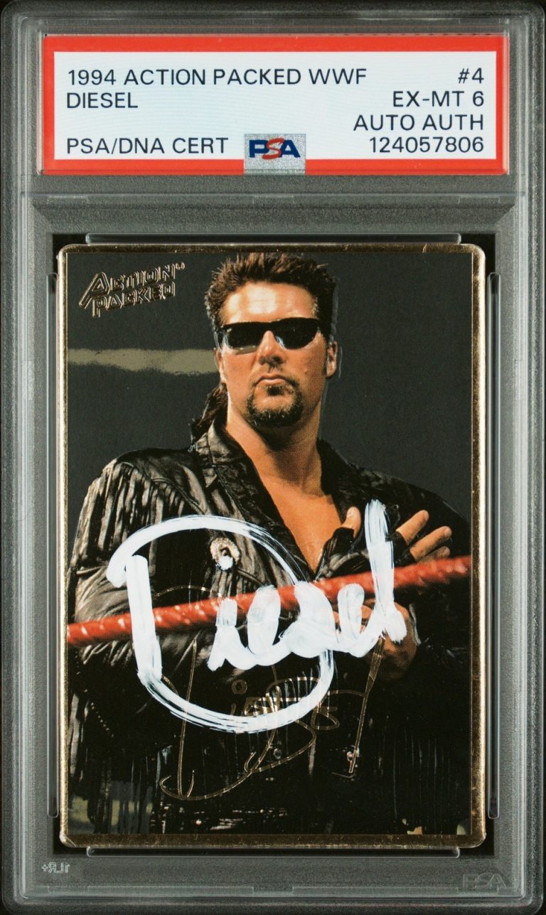 Graded 1994 Action Packed Kevin Nash Diesel #4 RC Card PSA 6 Card Auto AUTH
