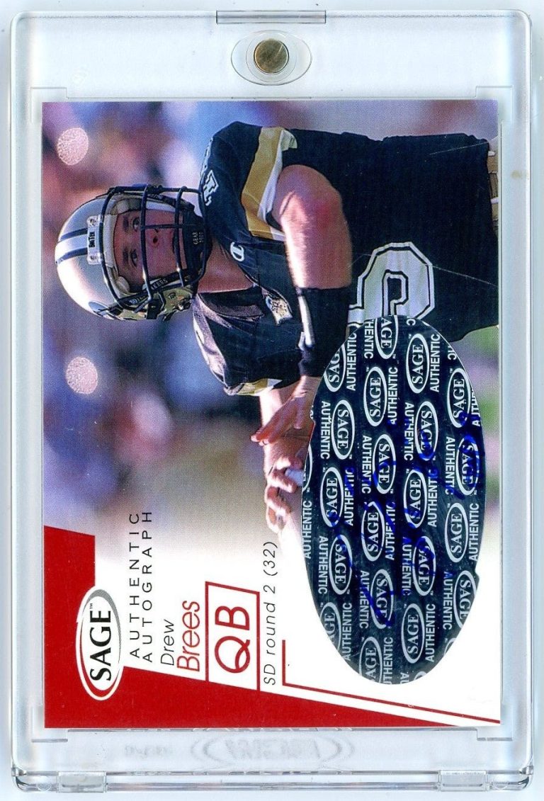 2001 Sage SA-GE Authentic Autographs Drew Brees #A8 /749 Rookie RC Card