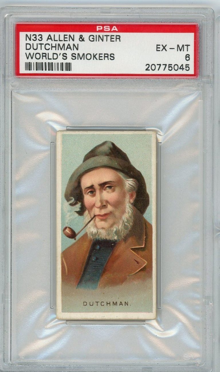 Graded 1888 Allen Ginter Worlds Smokers N33 Dutchman Tobacco Card PSA 6