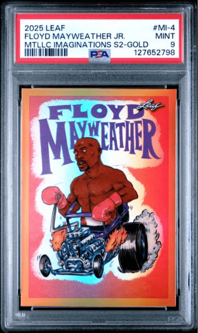 Graded 2025 Floyd Mayweather Jr #MI4 Metallic Series 2 Gold /99 Card PSA 9