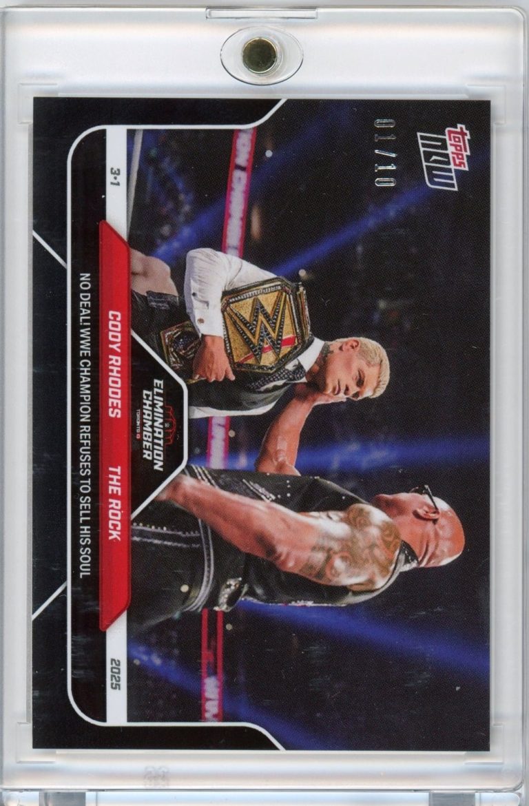 2025 Topps Now WWE Cody Rhodes/The Rock #26 Black /10 No Deal! Card