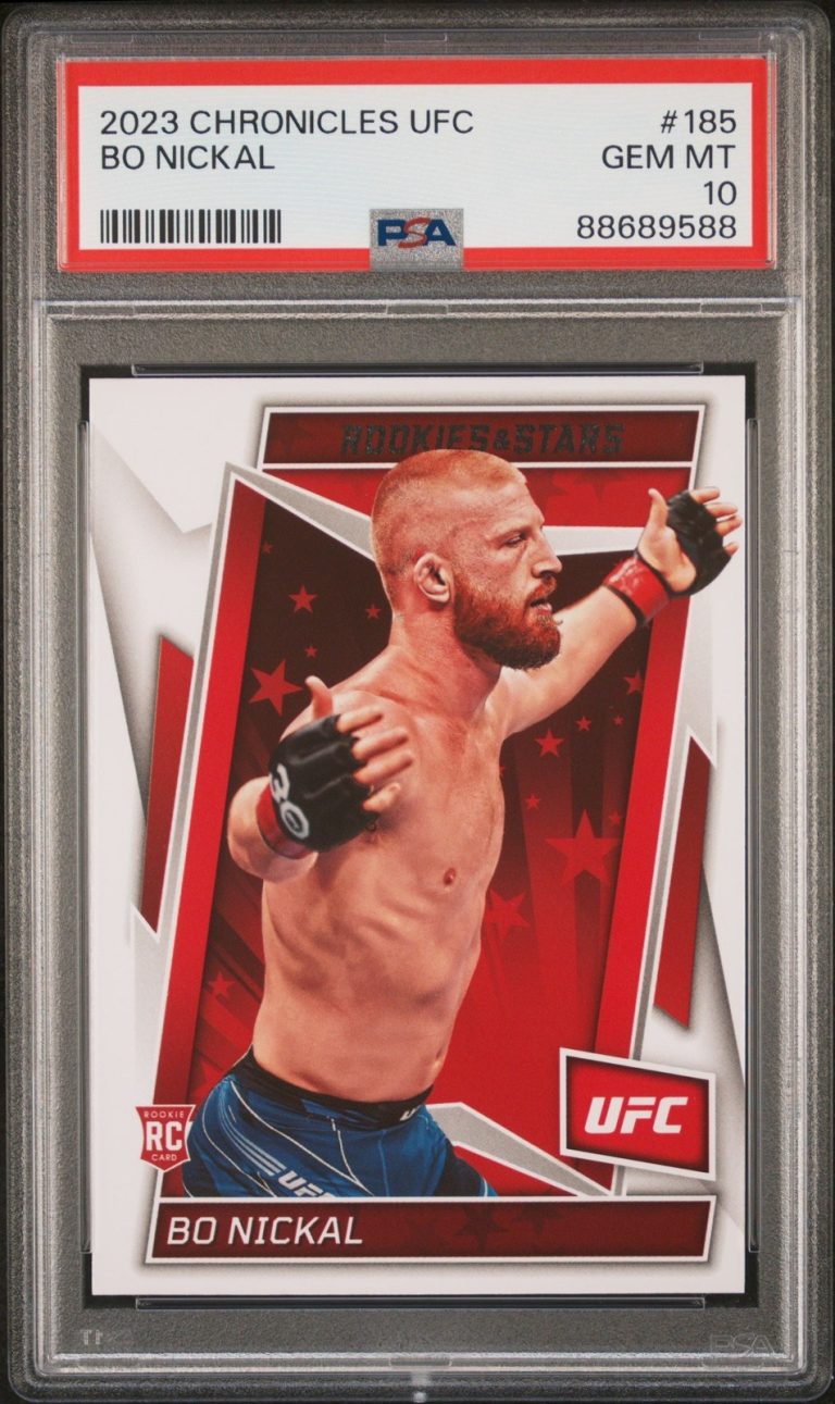 Graded 2023 Panini Chronicles UFC Bo Nickal #185 Rookie UFC MMA Card PSA 10