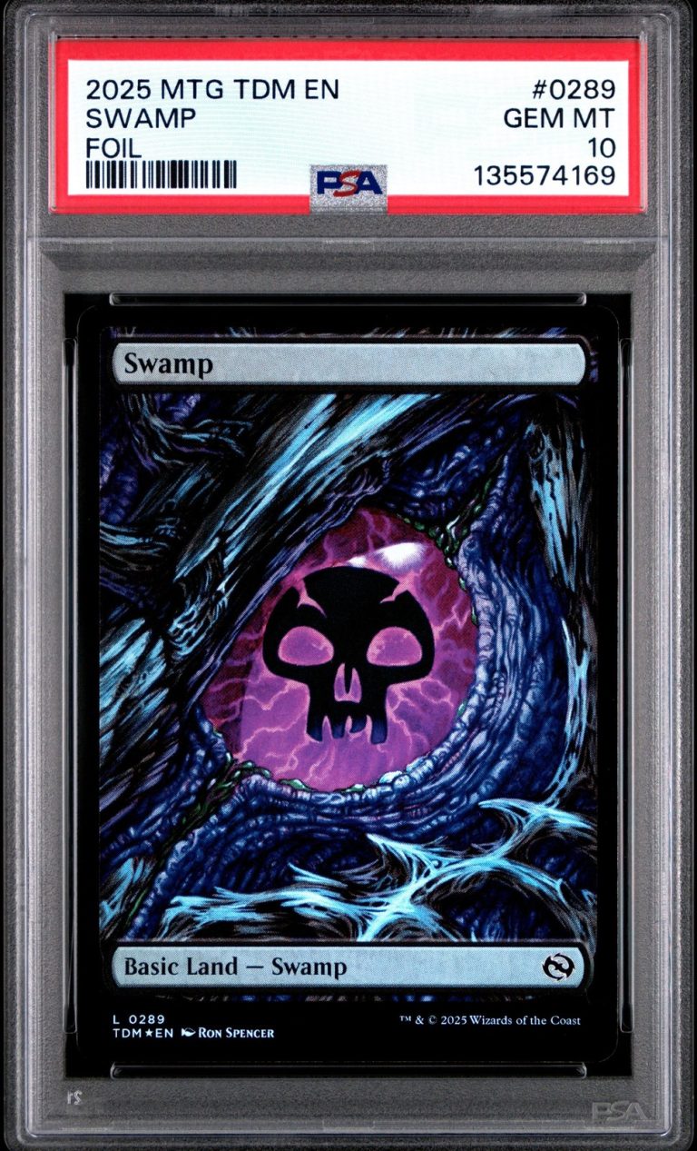 Graded 2025 Magic Swamp #0289 Foil Tarkir Dragonstorm Card PSA 10