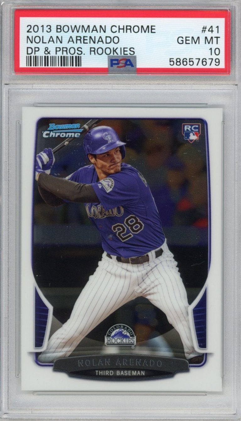 Graded 2013 Bowman Chrome Draft Nolan Arenado #41 Rookie Card PSA 10 Mint
