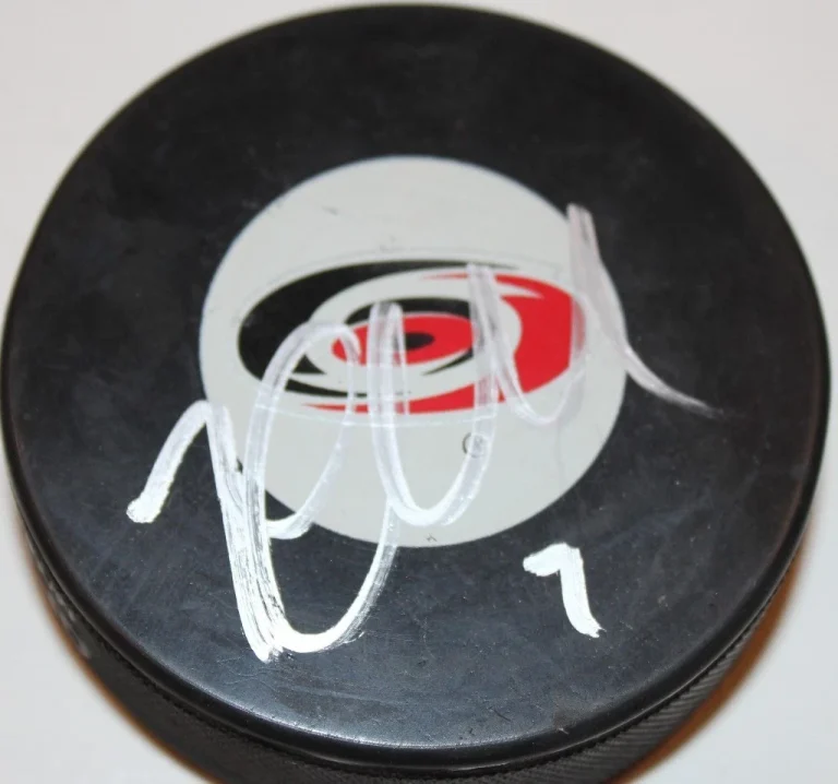 RYAN MURPHY SIGNED CAROLINA HURRICANES HOCKEY PUCK W/CASE COA