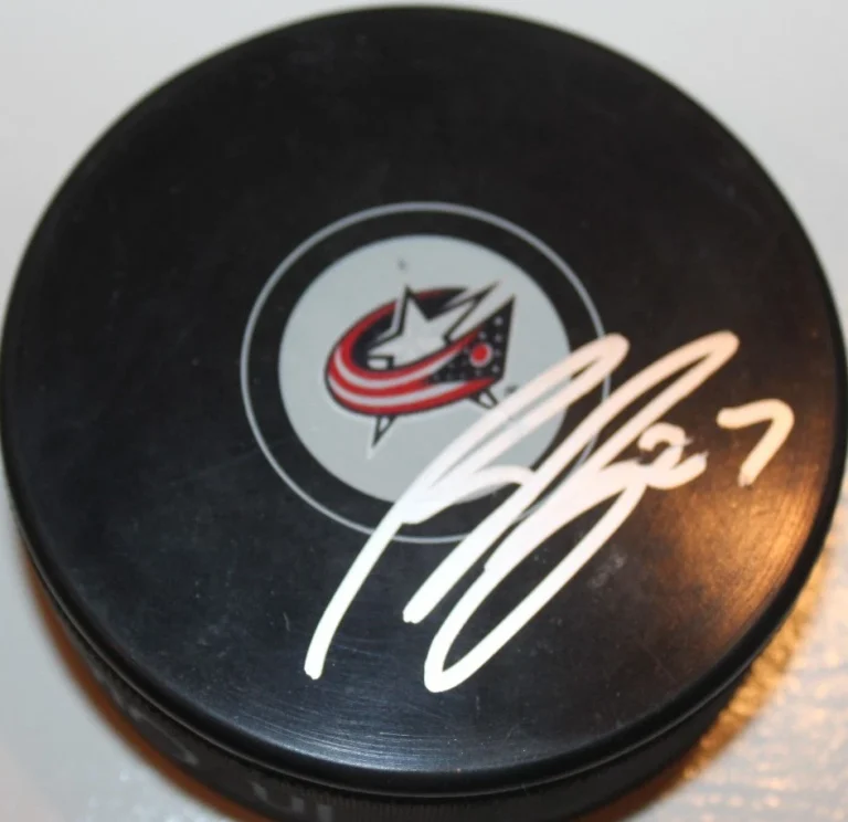 RYAN MURRAY SIGNED COLUMBUS BLUE JACKETS HOCKEY PUCK W/CASE COA