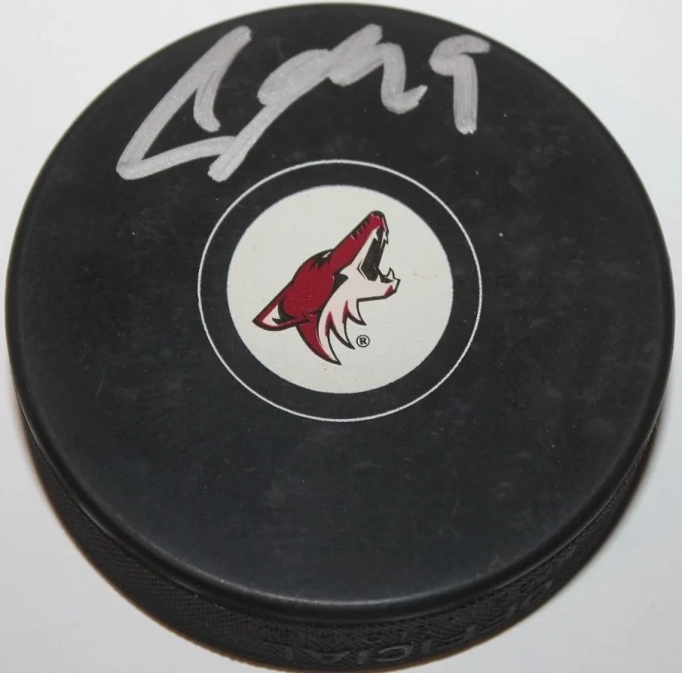 SAM GAGNER SIGNED ARIZONA COYOTES HOCKEY PUCK W/CASE PHOENIX COA