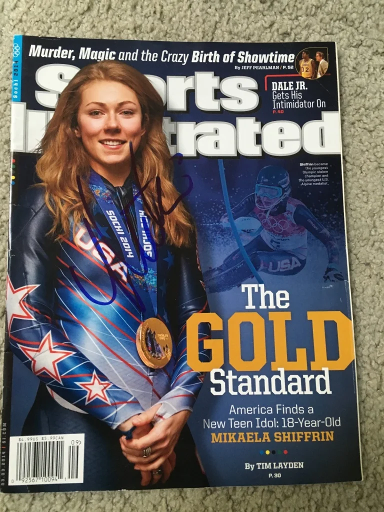 MIKAELA SHIFFRIN SIGNED AUTOGRAPH SPORTS ILLUSTRATED MAG PYEONGCHANG OLYMPICS D