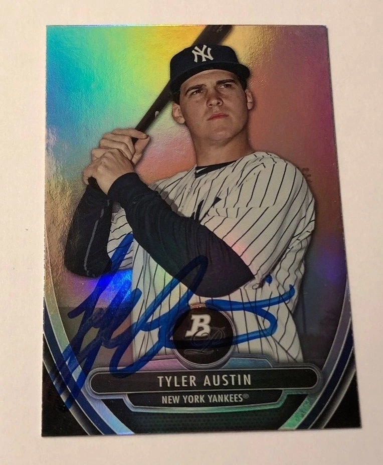 TYLER AUSTIN SIGNED 2013 BOWMAN PLATINUM PROSPECT ROOKIE CARD AUTO