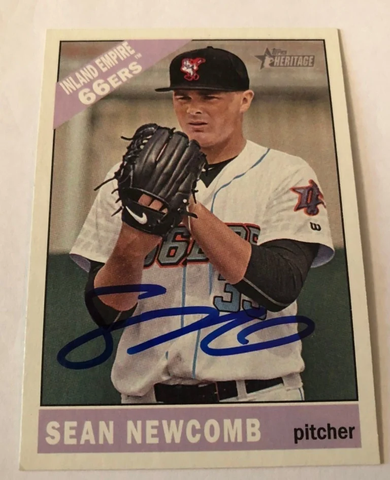 SEAN NEWCOMB SIGNED 2015 TOPPS HERITAGE MINORS ROOKIE CARD AUTO
