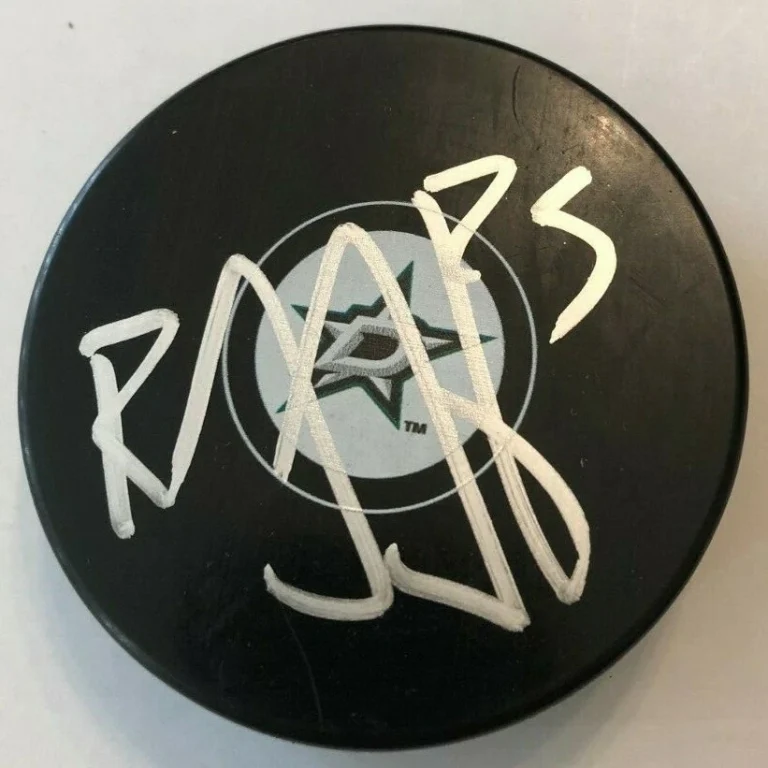 BRETT RITCHIE SIGNED DALLAS STARS HOCKEY PUCK W/CASE COA