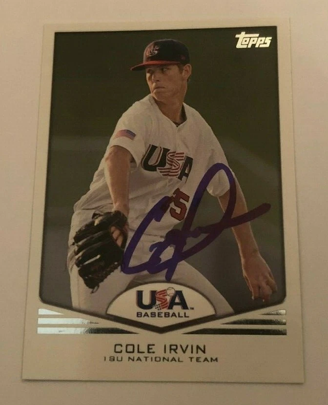 COLE IRVIN SIGNED 2011 TOPPS USA BASEBALL PROSPECT ROOKIE CARD AUTO