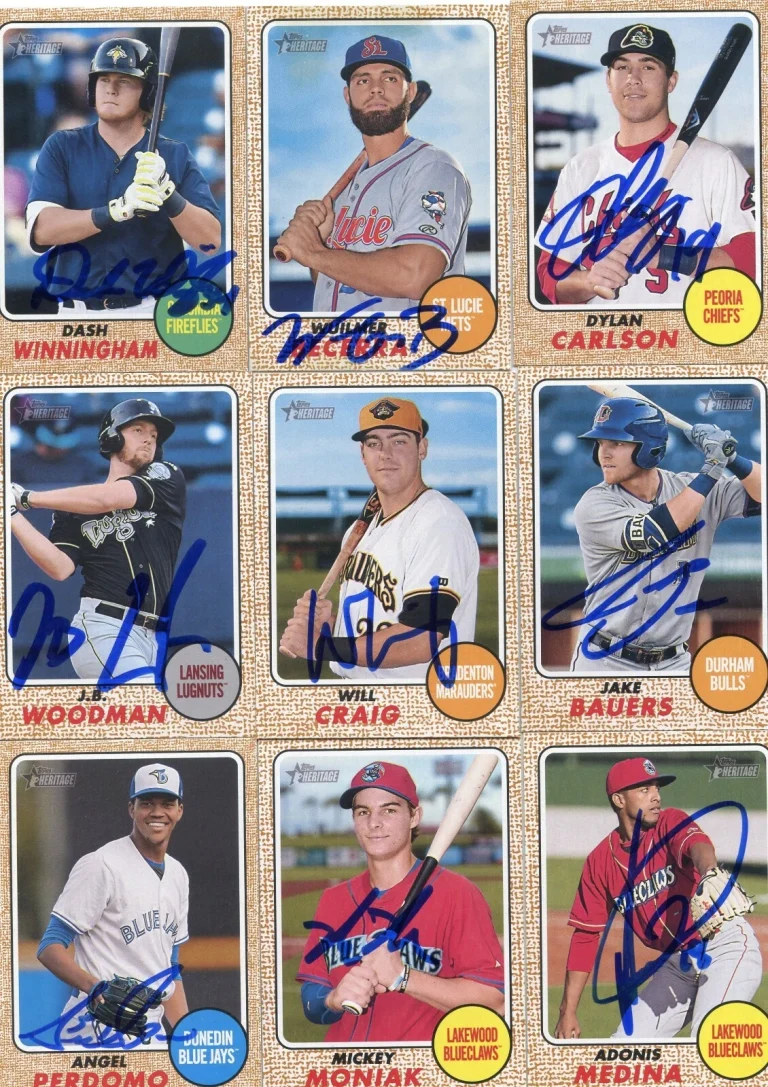 MICKEY MONIAK SIGNED 2017 TOPPS HERITAGE MINORS ROOKIE CARD AUTO