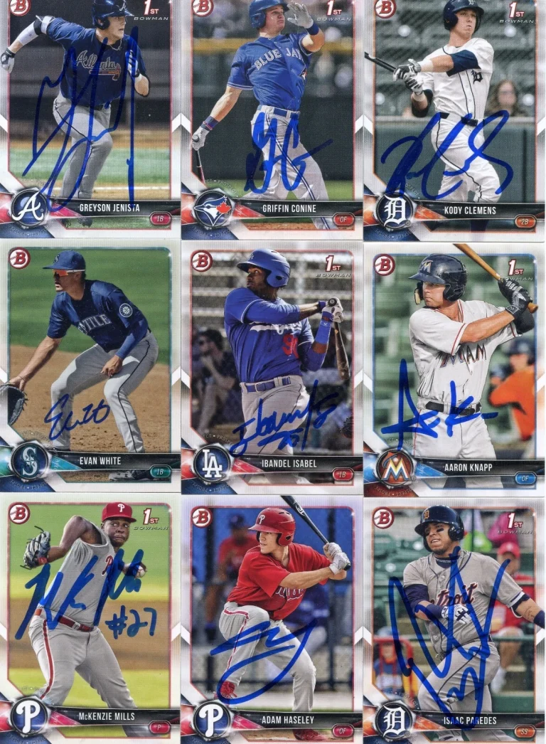 GREYSON JENISTA SIGNED 2018 BOWMAN DRAFT PROSPECT ROOKIE CARD AUTO