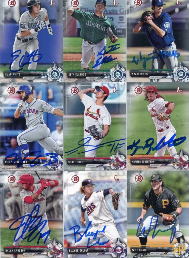 SETH ELLEDGE SIGNED 2017 BOWMAN DRAFT PROSPECT ROOKIE CARD AUTO