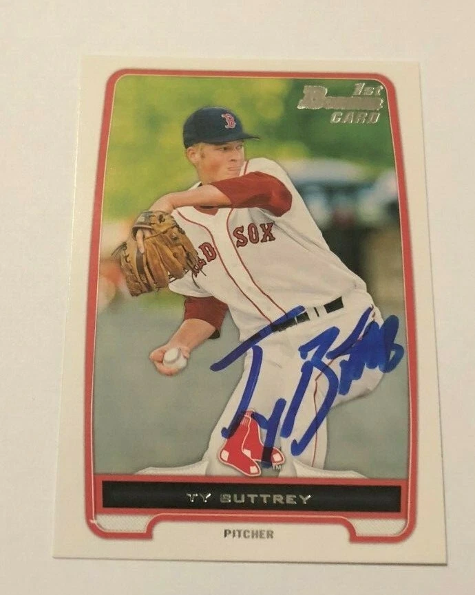 TY BUTTREY SIGNED 2012 BOWMAN PROSPECT ROOKIE CARD AUTO