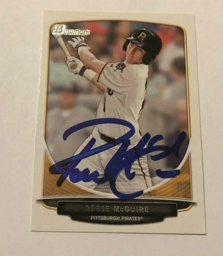 REESE MCGUIRE SIGNED 2013 BOWMAN DRAFT PROSPECT ROOKIE CARD AUTO
