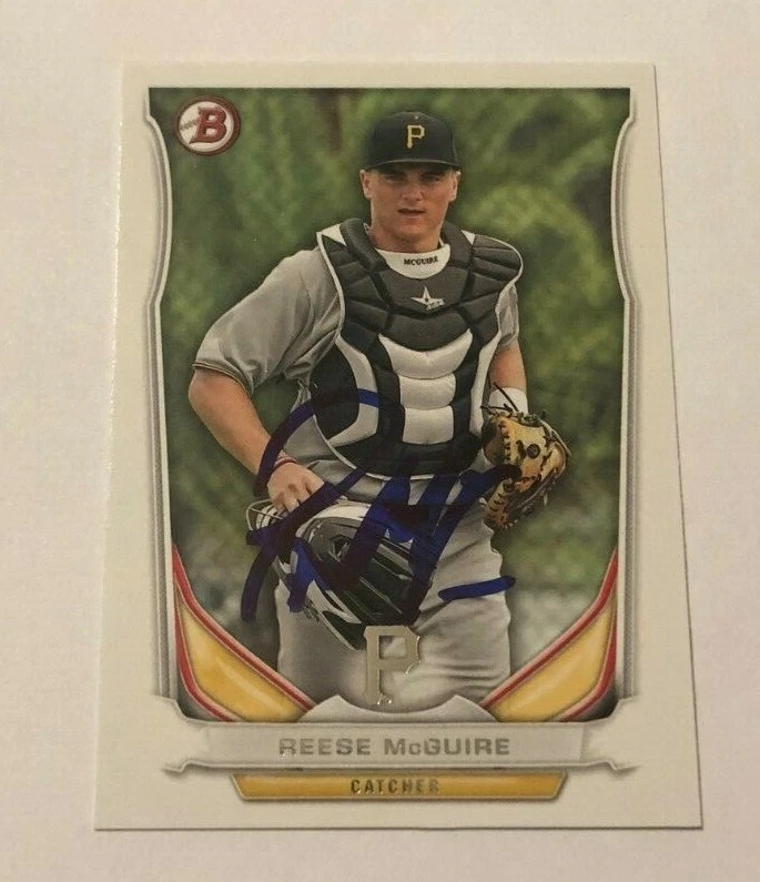 REESE MCGUIRE SIGNED 2014 BOWMAN DRAFT PROSPECT ROOKIE CARD AUTO