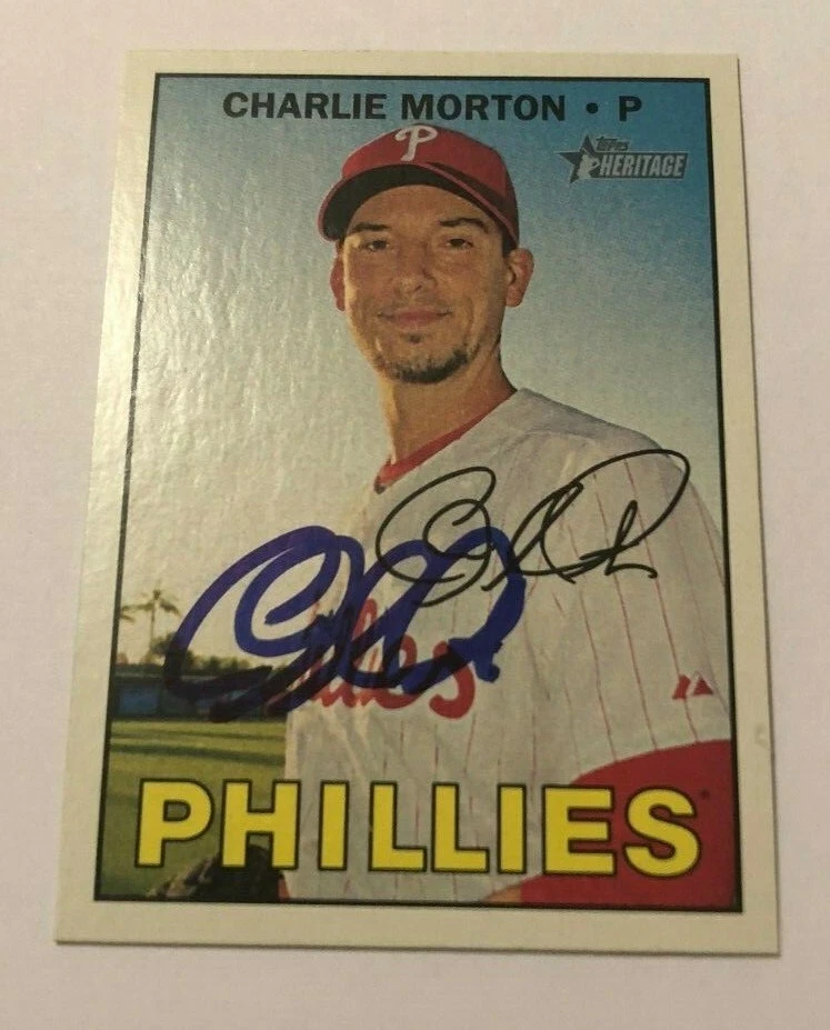 CHARLIE MORTON SIGNED 2016 TOPPS HERITAGE CARD AUTO