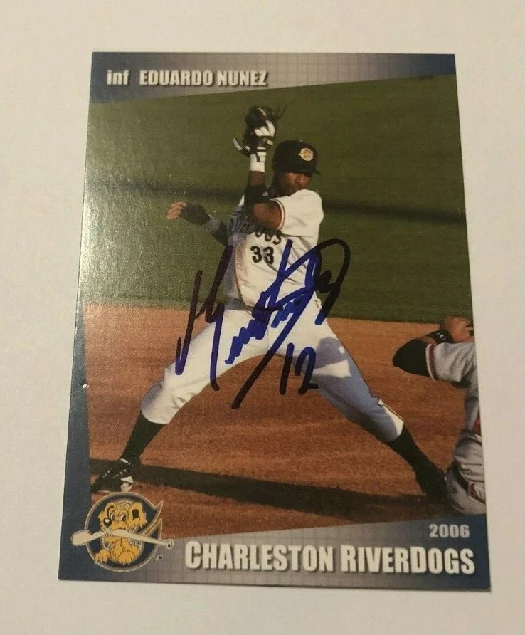 EDUARDO NUNEZ SIGNED 2006 CHARLESTON RIVERDOGS PROSPECT ROOKIE CARD AUTO