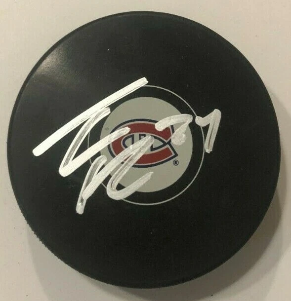 TYLER PITLICK SIGNED MONTREAL CANADIENS HOCKEY PUCK W/ CASE COA