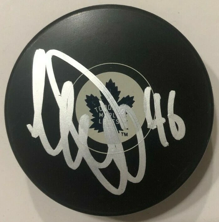 ILYA LYUBUSHKIN SIGNED TORONTO MAPLE LEAFS HOCKEY PUCK W/ CASE COA