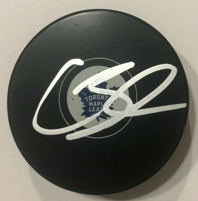 COLIN BLACKWELL SIGNED TORONTO MAPLE LEAFS HOCKEY PUCK W/ CASE COA