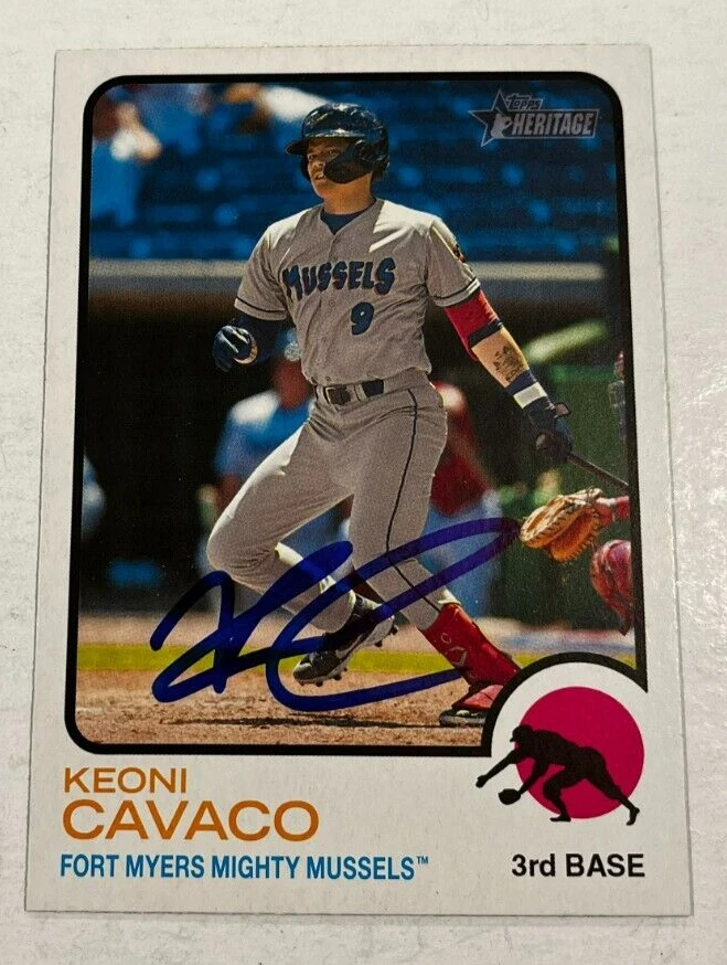 KEONI CAVACO SIGNED 2022 TOPPS HERITAGE MINOR LEAGUE BASEBALL ROOKIE CARD AUTO