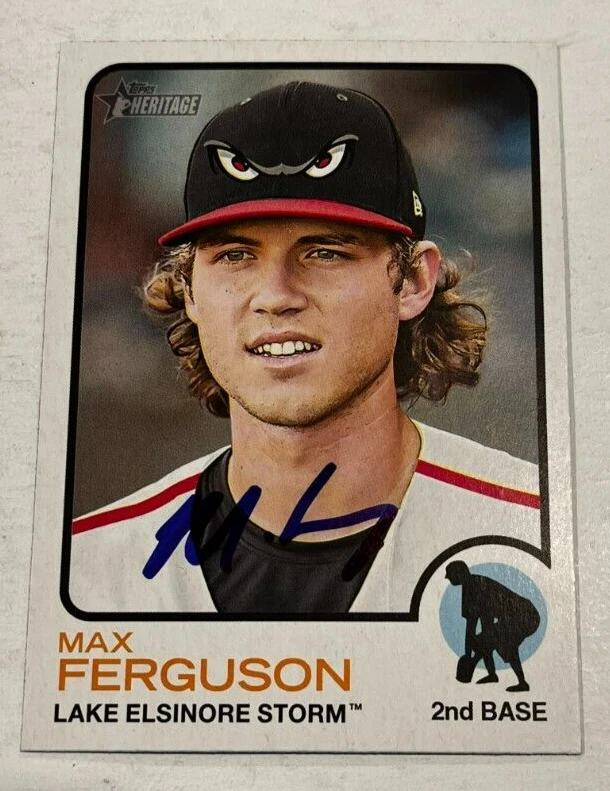 MAX FERGUSON SIGNED 2022 TOPPS HERITAGE MINOR LEAGUE BASEBALL ROOKIE CARD AUTO