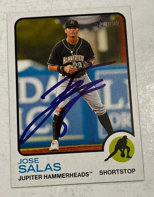 JOSE SALAS SIGNED 2022 TOPPS HERITAGE MINOR LEAGUE BASEBALL CARD AUTO