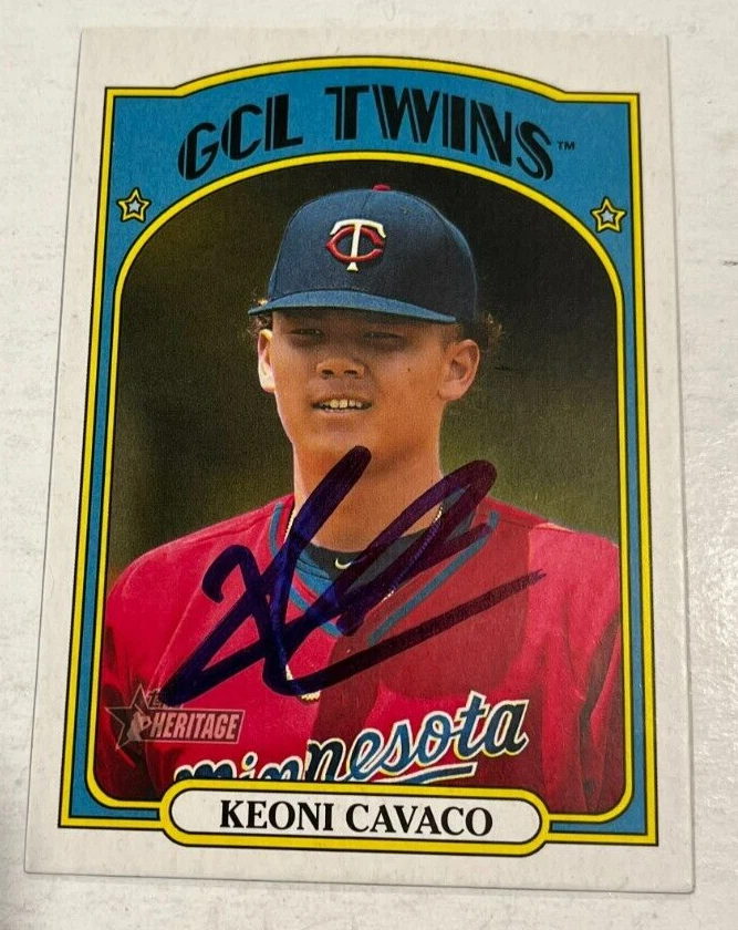 KEONI CAVACO SIGNED 2021 TOPPS HERITAGE MINOR LEAGUE BASEBALL CARD AUTO