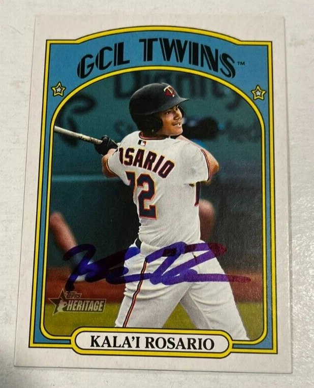 KALA'I ROSARIO SIGNED 2021 TOPPS HERITAGE MINOR LEAGUE BASEBALL CARD AUTO