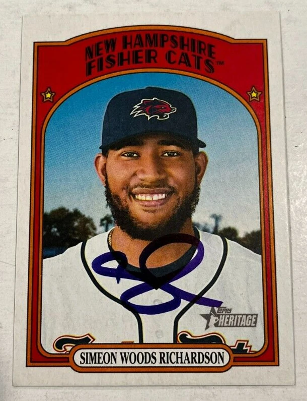 SIMEON WOODS RICHARDSON SIGNED 2021 TOPPS HERITAGE MINORS BASEBALL CARD AUTO