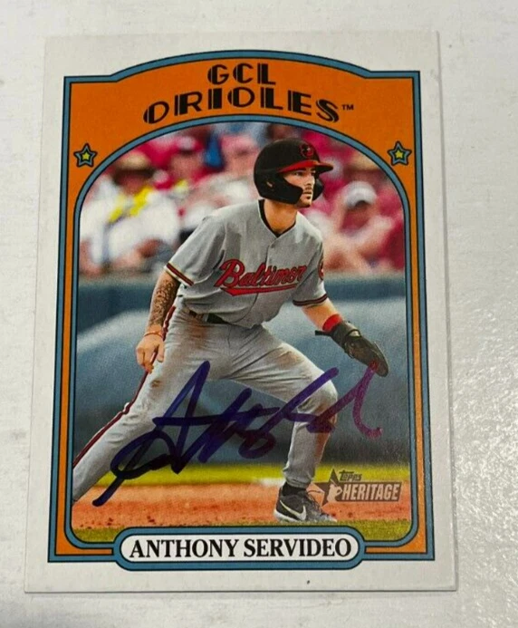 ANTHONY SERVIDEO SIGNED 2021 TOPPS HERITAGE MINOR LEAGUE BASEBALL CARD AUTO