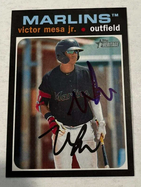 VICTOR MESA JR SIGNED 2020 TOPPS HERITAGE MINOR LEAGUE BASEBALL CARD AUTO