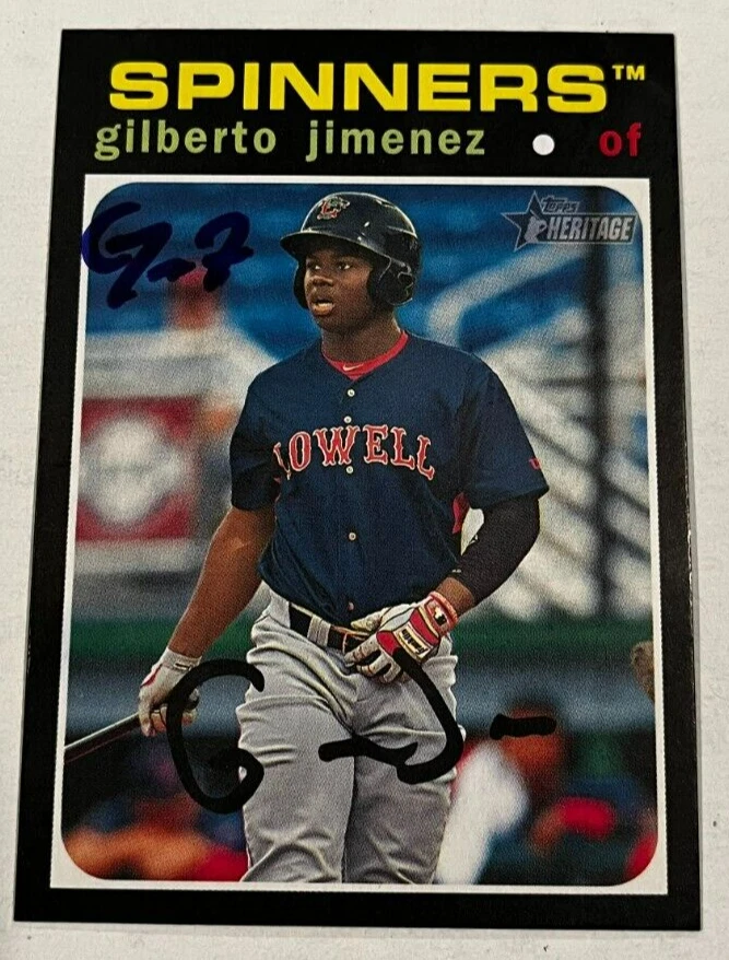 GILBERTO JIMENEZ SIGNED 2020 TOPPS HERITAGE MINOR LEAGUE BASEBALL CARD AUTO