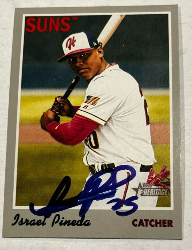 ISRAEL PINEDA SIGNED 2019 TOPPS HERITAGE MINOR LEAGUE BASEBALL CARD AUTO