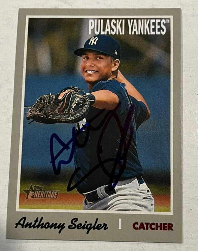 ANTHONY SEIGLER SIGNED 2019 TOPPS HERITAGE MINOR LEAGUE BASEBALL CARD AUTO