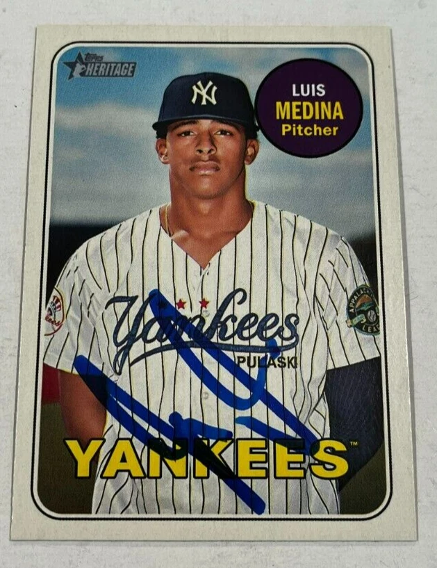LUIS MEDINA SIGNED 2018 TOPPS HERITAGE MINOR LEAGUE BASEBALL CARD AUTO
