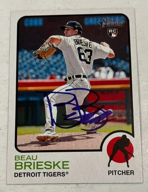 BEAU BRIESKE SIGNED 2022 TOPPS HERITAGE BASEBALL CARD AUTO