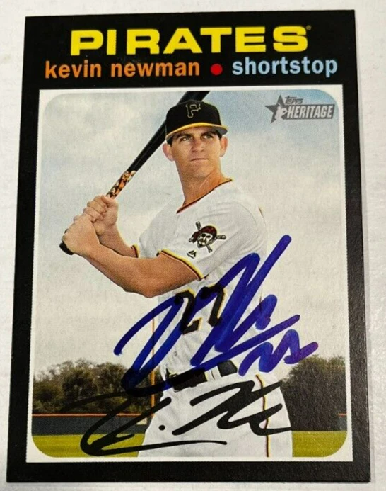 KEVIN NEWMAN SIGNED 2020 TOPPS HERITAGE BASEBALL CARD AUTO