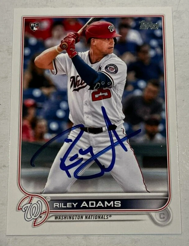 RILEY ADAMS SIGNED 2022 TOPPS BASEBALL CARD AUTOGRAPH AUTO