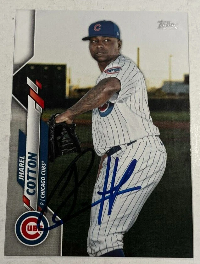 JHAREL COTTON SIGNED 2020 TOPPS BASEBALL CARD AUTOGRAPH AUTO